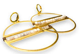 Brass Ring Gemstone Earrings/Pyrite Earrings/Hoops