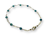Indocholite Blue Tourmaline Gold Chain Bracelet* - Janine Design