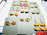 Fall Earrings Polymer Clay/ Pumpkin Earrings/ Leaf Earrings - Janine Design