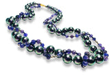 Double Strand Amethyst and Crystal Pearl Necklace - Janine Design