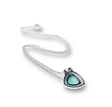 CZ Halo Larimar Necklace