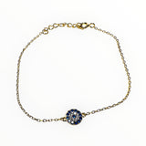 Evil Eye Chain Bracelet - round blue and white round charm