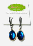 Glass Drop Earrings/ Blue - Janine Design