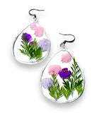 Pressed Flower Earrings/Real Flower Earrings/Resin Flower - Janine Design