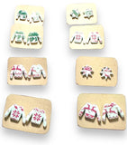 Winter Earrings/ Clay Earrings, Holiday Earrings/ Christmas Earrings-BBear