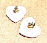Conversation Heart Earrings/ Clay Earrings, Valentines Earrings/ Heart Earrings - Janine Design