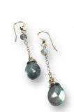 Chain Drop Earrings-labradorite Gemstone*