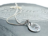 Initial Necklace , Sterling Silver Necklace, Letter Necklace, Family Necklace - Janine Design