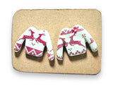 Winter Earrings/ Clay Earrings, Holiday Earrings/ Christmas Earrings-BBear