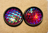 Mermaid Studs/Scale Resin Earrings/Mermaid Earrings - Janine Design