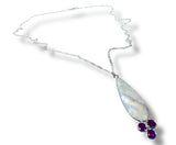Moonstone with Pink CZ Necklace