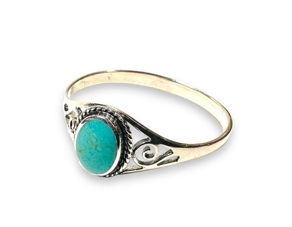 Silver Filigree Turquoise Ring - Janine Design