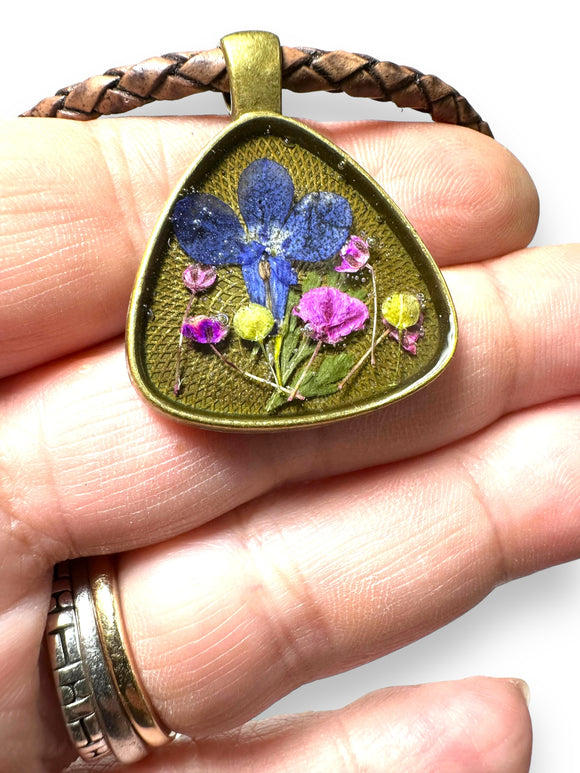 Real Flower Necklace/Resin Flower Necklace - Janine Design