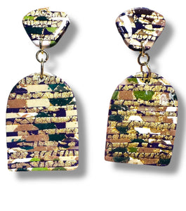 Gold and Purple Clay Earrings*