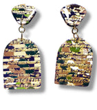Gold and Purple Clay Earrings*