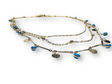 Layered Necklace with Evil Eye Chain - Janine Design