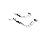 Chain Loop Earrings- Gemstone Earrings, Modern Chain Earrings