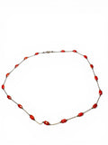 Flat Glass Beaded Chain Jewelry - orange