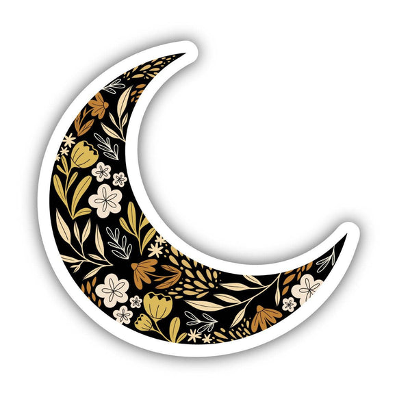 Floral Moon Sticker - Janine Design