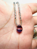 Dainty Beaded Gemstone Necklace-Flourite Teardrop - Janine Design