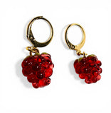 Fun Fruit Earrings -raspberry hoops