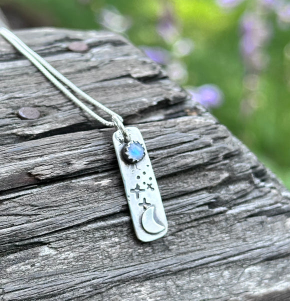 Moon Tag Necklace - Janine Design