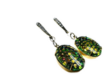 Funky Brass Glass Earrings - Janine Design