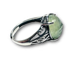 Gemstone Adjustable Filigree Ring - green quartz
