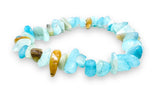 Gemstone Chip Stretch Bracelet - amazonite blue 