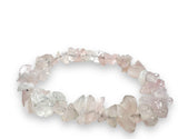 Gemstone Chip Stretch Bracelet - rose quartz