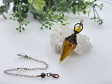Meraki Gemstones - Citrine Gemstone Chips w/ Copper in Resin Pendulum 