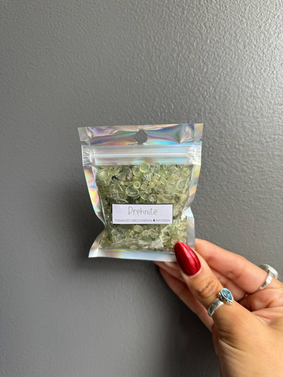 Sapphire & Sage - Prehnite Crystal Chip Bags - Janine Design