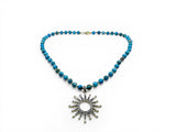 Genuine Turquoise Bohemian Necklace - with sun pendant.