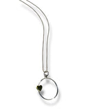 Necklace with a heart-shaped pendant on a white background