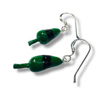 Tiny Lobster Buoy Earrings/ Nautical Earrings - Green Buoy black Stripe- Janine Design