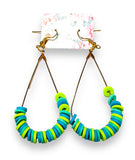 Colorful Clay Hoops/ Heishi Bead Earrings - Janine Design