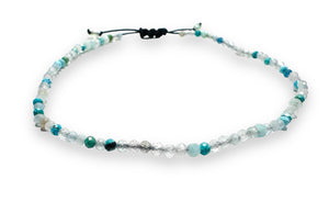Dainty Gemstone Beaded Bracelet, Nylon Bracelet, Adjustable Bracelet - Janine Design