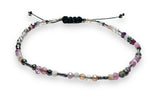 Dainty Gemstone Beaded Bracelet, Nylon Bracelet, Adjustable Bracelet - Janine Design
