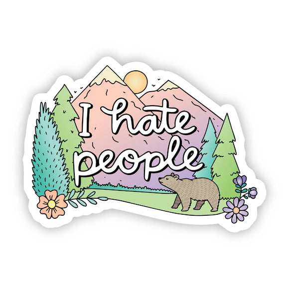 I Hate People Nature Sticker - Janine Design