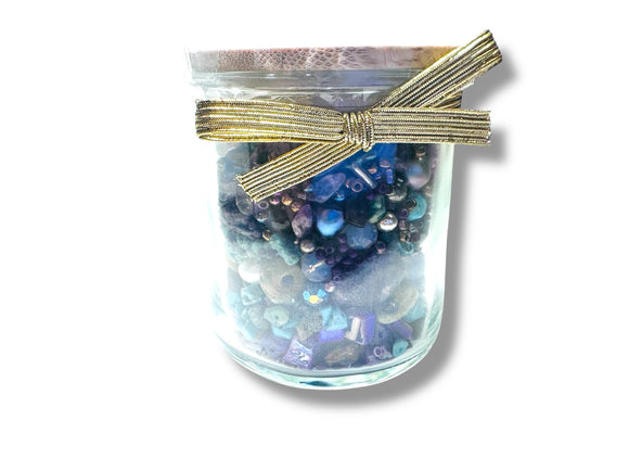 Jar of Gemstone Beads: Jar of Goodies/ Random Bead Jar/Trinkets and Treasures - Janine Design