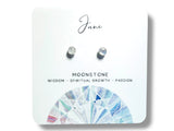 Birthstone Studs, Silver Studs, Genuine Gemstone Studs, birthday Gifts - Janine Design