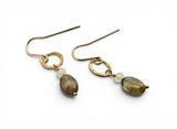Labradorite Gemstone Circle Earrings