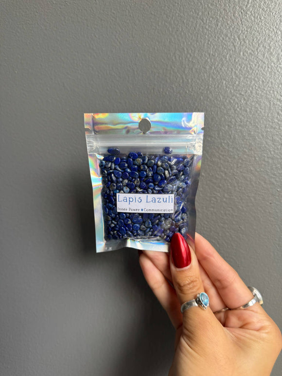 Sapphire & Sage - Lapis Lazuli Crystal Chip Bags - Janine Design