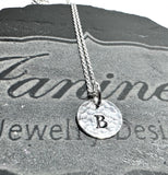 Sterling Silver Initial Necklace - Janine Design
