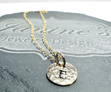 Initial Necklace , Sterling Silver Necklace, Letter Necklace, Family Necklace - Janine Design