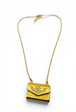 Letter Locket Necklace  brass