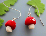 Little Mushroom Earrings/Clay Earrings/ Forest Earrings - Janine Design