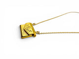 Love Notes Necklace brass locket letter 
