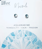 Birthstone Studs, Silver Studs, Genuine Gemstone Studs, birthday Gifts - Janine Design