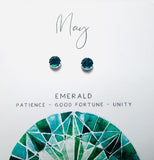 Birthstone Studs, Silver Studs, Genuine Gemstone Studs, birthday Gifts - Janine Design